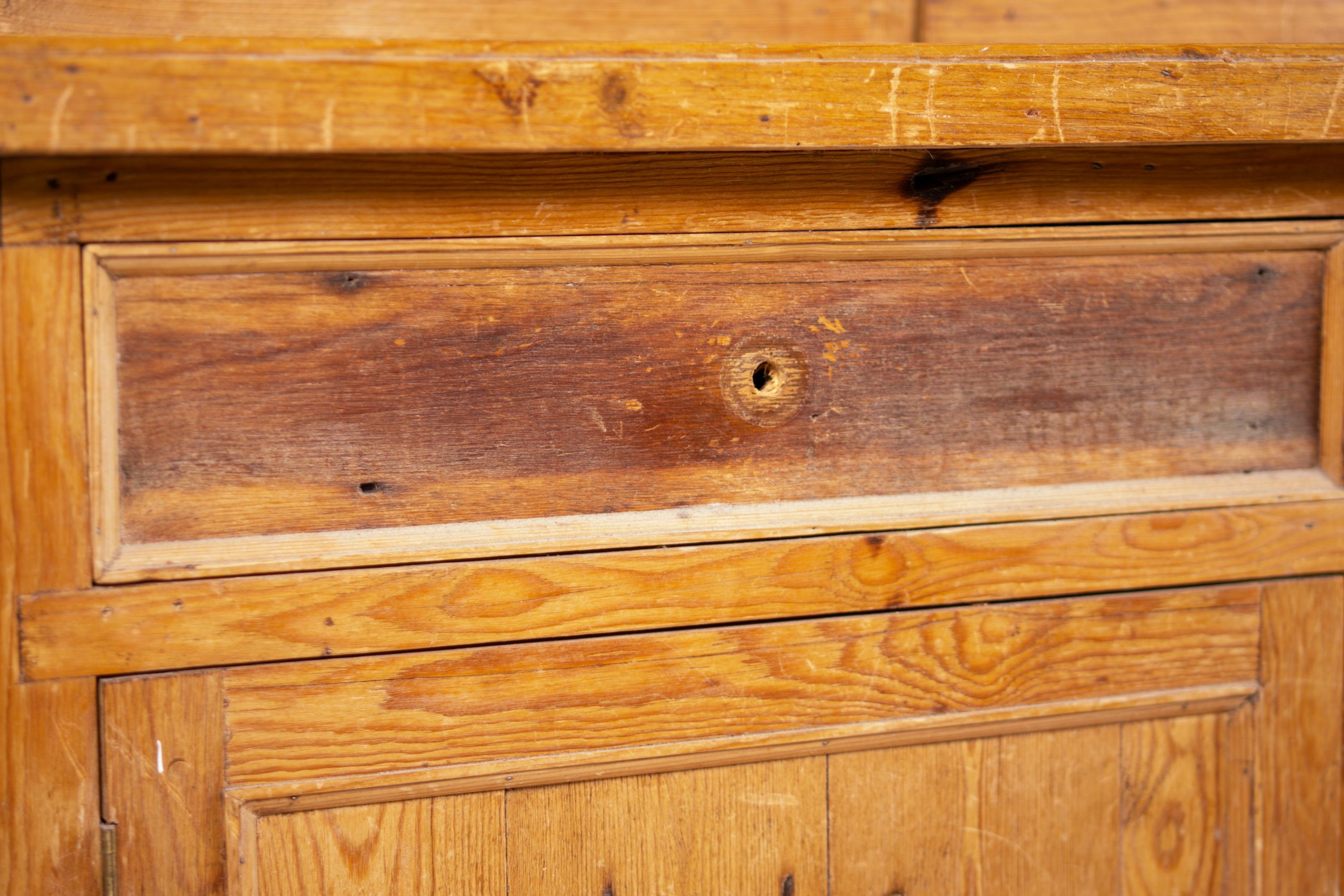 A stripped pine dresser, W.185cm D.66cm H.202cm